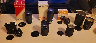 Vintage Camera Lenses Canon Vivitar Koboron Sigma Size & Angles In Pictures  • $60