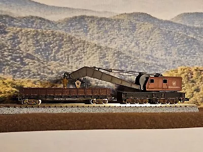 N Scale- AHM Minitrains. Weathered 200-ton MOW Crane & Crane Tender Car. PRR • $18.50