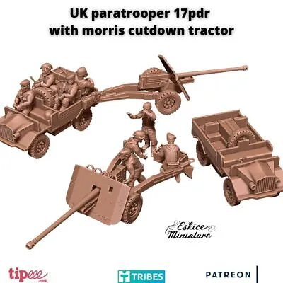 £53.22 • Buy Eskice Miniatures WW2 British UK Airborne Paratroopers 17-pdr Gun 15 20 28mm 54