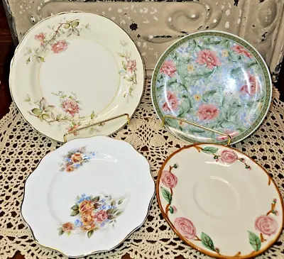 Lot Of 4 Vintage Tea Saucers Various Brands And Designs (no Cups) • $21