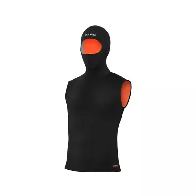 Bare 7/3mm Ultrawarmth Hooded Vest For Men - Black Dive Hoods And Vests • $249.95