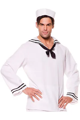 Sailor Naval Crew Navy Mariner Boat Shirt Hat Halloween Costume Adult Men • $17.22