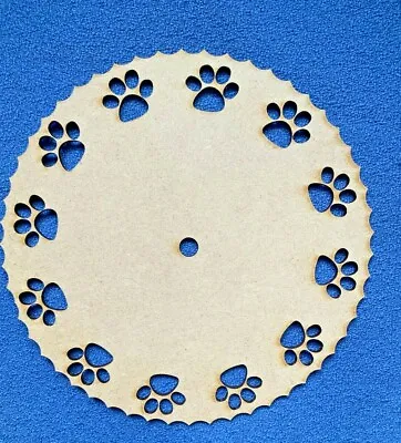 Wooden MDF Dog Paw   Clock Face Blank 25cm And 29cm • £7.50