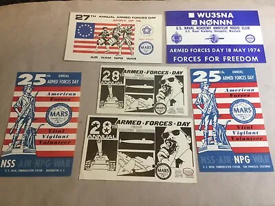 Vintage Lot QSL Cards Armed Forces Day 1974 76 77 Postcards Ham Tube Radio • $15