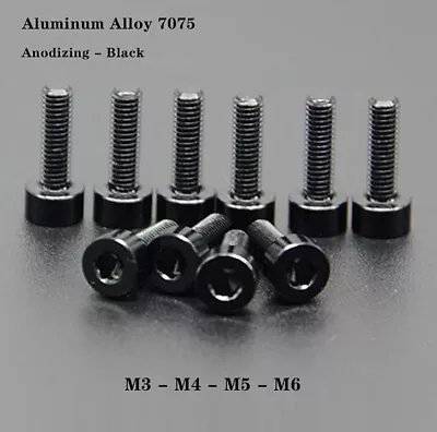 M3 M4 M5 M6 Aluminum Alloy 7075 Socket Cap Head Allen Hex Screw Bolts - Black • $1.63