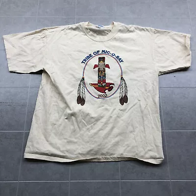 Vintage Gildan Ultra Cotton White Tribe Of Mic-O-Say 2002 T-Shirt Adult XL • $15