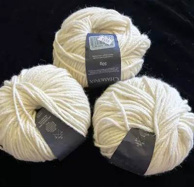Jaeger Chamonix Angora Merino Wool Yarn 3 Balls Lot SH908 Orleans Off White • $29.99