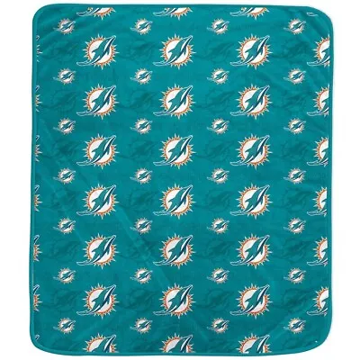 Miami Dolphins NFL Pegasus 50 X60  Repeat Tonal Logo Soft Fleece Throw Blanket • $24.99