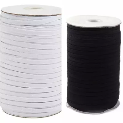 £3.14 • Buy Elastic Cord White/Black Flat Elastic Cord 3/5/6/8/10/12 /14mm For Sewing Masks
