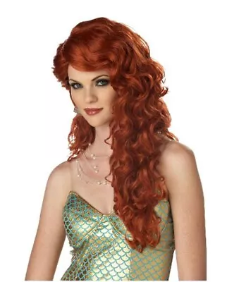 Mermaid Wig Red Long Curly Sexy Glamor Halloween Adult Costume Accessory • $19
