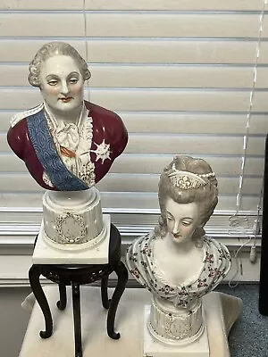 French Sevres Porcelain Bust Marie-Antoinette And Louis XVI • $595