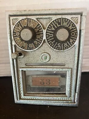 Vintage U.S. United States Postal Post Office Box Door W/ Letter Combo Silver • $14.99