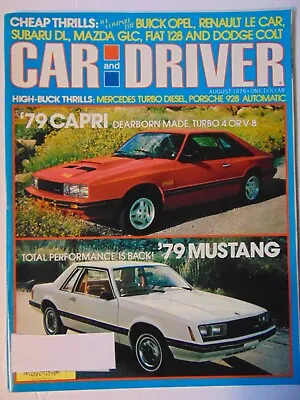 CAR And DRIVER Magazine Aug 1978 Mustang '79 • $7.50