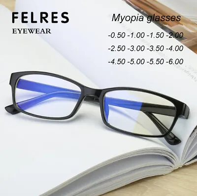 Anti Blue Light Myopia Nearsighted Glasses For Men Women Small Frame Glasses New • $7.67