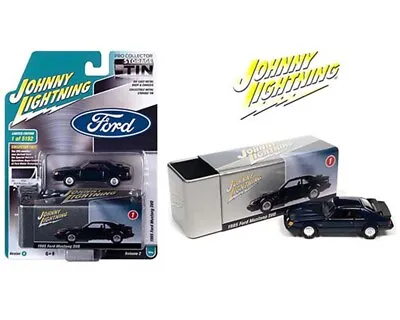 2021 Johnny Lightning 1:64 1985 Ford Mustang SVO Blue Collector Tin JLCP7376 A • $10.99