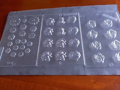 3 Chocolate Moulds/flowers/roses/daisies/cupcake/party Cake Toppers/decorations • £7.99