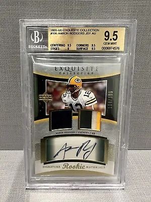 2005 UD Exquisite Aaron Rodgers Auto RC #106  /199 BGS 9.5 GEM MINT! NY JETS!!! • $25000