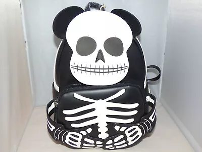 Disney + Loungefly - Mickey Mouse Glow In The Dark Skeleton Mini Backpack • $119.95