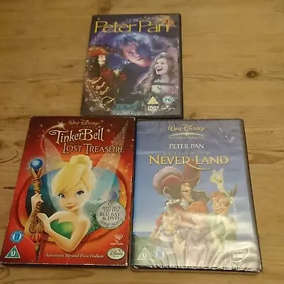 Peter Pan L/A Return To Never Land DVD+ Tinkerbell & The Lost Treasure • £3
