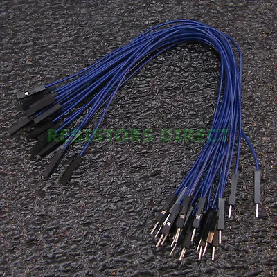 20x 20cm DuPont Blue Male To Female 20pcs Breadboard Jumper Wire Arduino Pi W19 • $2.99