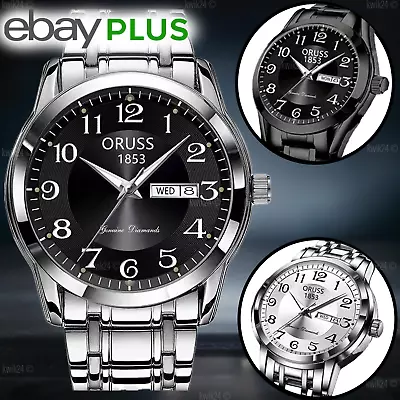 ORUSS Mechanical Men's Watch Stainless Steel Sport Date Waterproof Wristwatch  • $20.78