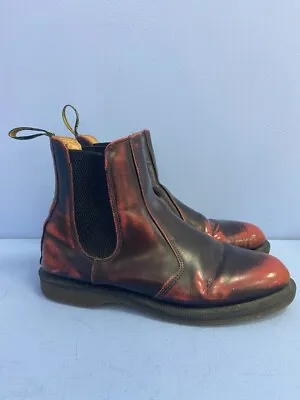 £7.99 • Buy Dr. Martens Chelsea Boots UK 6 Burgundy Maroon Acid Petrol Leather Ankle 14A614
