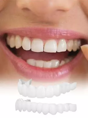 Snap On Upper＆Bottom Teeth Set False Teeth Denture Veneers Dental Tooth Cover • $11.88