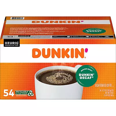 Dunkin' Donuts Decaf Coffee K-Cups Medium Roast (54 Ct.) FREE SHIPPING • $39.97