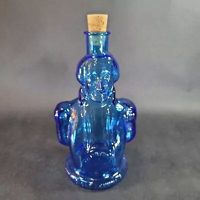 WHEATON Blue Glass GEORGE WASHINGTON Centenial Bitters Bottle Simmons 9.25 In • $12.97