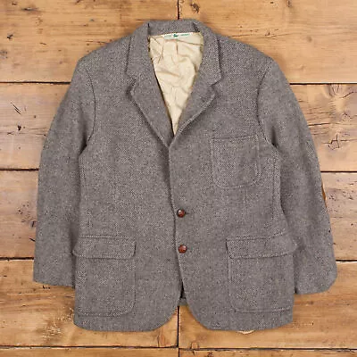 Vintage Lacoste Wool Jacket M 80s Blazer Izod Grey Button • £54.99