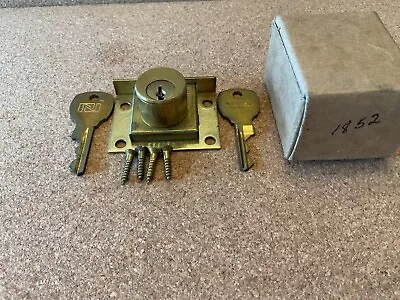 $17.99 • Buy NOS Lock All Brass Round Mortice Cylinder Drawer Or Cabinet W/ Keys