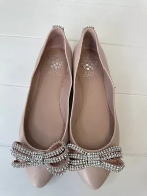 Vince Camuto Women’s Pink Ballerina Flat With Embellished Bow Size 6.5M • $5