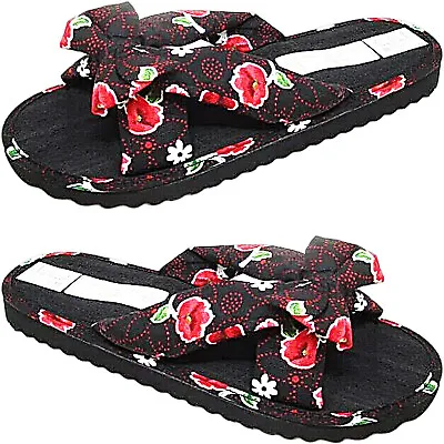 New Women Ladies Light Flat Slip On Fabric Mules Summer Sandals Flip Flops Size  • £6.25