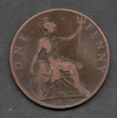 1898 Great Britain Queen Victoria 1d One Penny Coin • £2.45