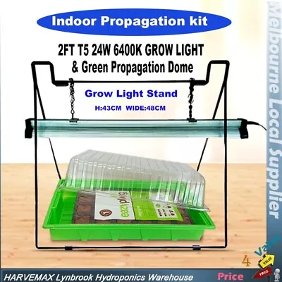 Indoor Propagation Kit 2FT T5 24W GROW LIGHT/Light Stand &Green Propagation Dome • $115