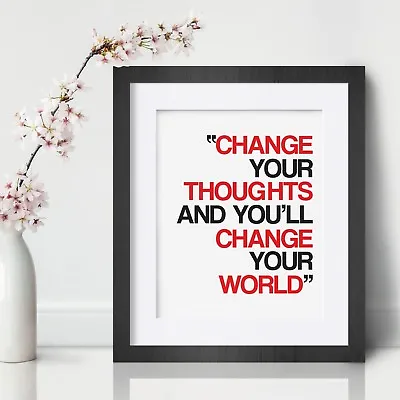 Change Your Thought Inspirational Wall Art Print Motivational Quote Poster Decor • $12.97