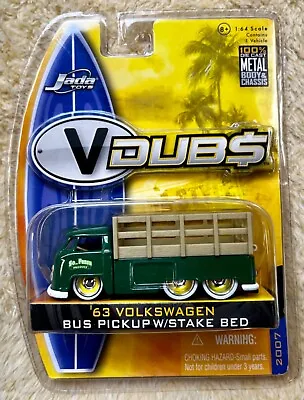 $15 • Buy Jada 1/64 Volkswagen Vw V Dubs 63 Bus Pickup Stake Bed Green