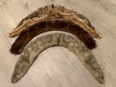 $25.99 • Buy Lot Vintage Real Fur Stole Scarf Cream White Beige Mink Rabbit Handmade