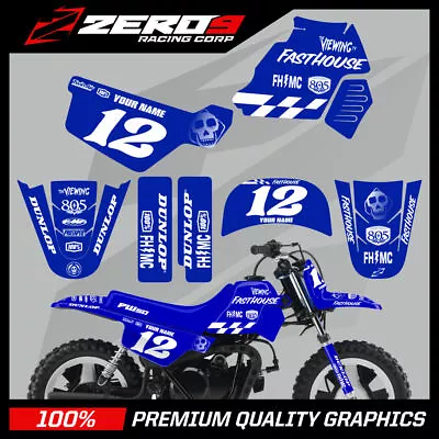 Yamaha Pw50 Peewee Mx Motocross Graphics Kit Mini Bike Fasthouse Blu/whi • $62.11