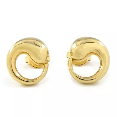 Tiffany & Co. Pierced Earrings Eternal Ciecle Round Elsa Peretti 750 Yellow Gold • $650