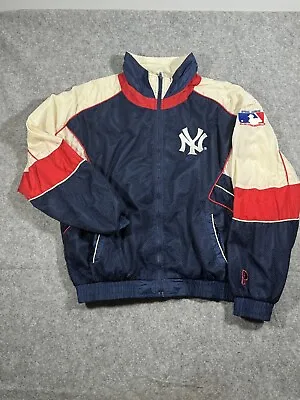 NY Yankees Jacket Adult XXL Vintage Proplayer MLB Baseball Full Zip 2XL 90s • $99.99