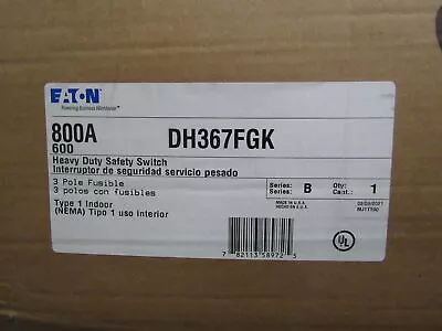 Eaton NSB DH367FGK Heavy Duty Safety Switches DH 3P 800A 600V 50/60Hz 3Ph EA NEM • $8548.78