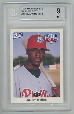 Jimmy Rollins 1996 Martinsville Phillies Best #21 Bgs 9 Mint Minor League • $29.95