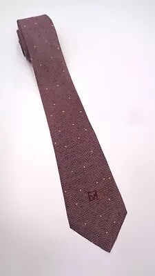 EGON VON FURSTENBERG Silk Necktie VINTAGE Lux Designer GEOMETRIC Dark Pink GUC • $9.85