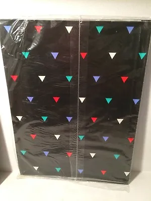  NOS 1980's Vintage Black With Triangles Red Blue White Green  Gift Wrap Paper  • $6