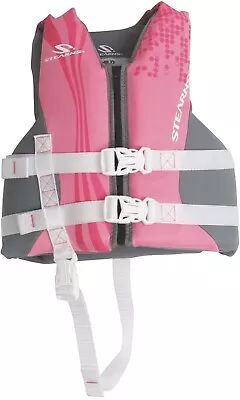 STEARNS Puddle Jumper Child Hydroprene Life Vest Pink Gray 30-50 Pounds • $26.99