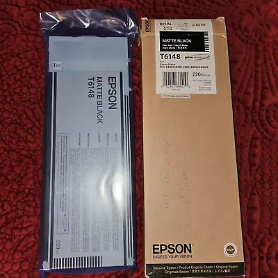 Genuine Epson T6148 Matte Black Ink 4400 4800 4450 4880 4880C Date: 5/2017 • $11.95