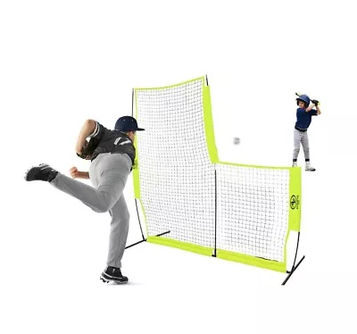 Athletic Works 7'x7' L-Screen Baseball Net Training Heavy Duty Quick Set Up NEW • $43.99