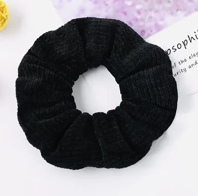 Soft Velvet Chenille Corduroy Knitted Scrunchies Elastic Hair Ties Bobbles • £3.20