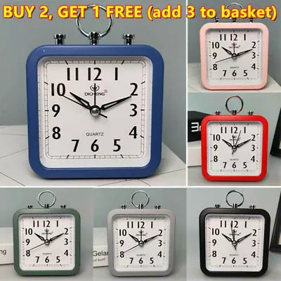 $15.09 • Buy Quartz Alarm Clock Small Bedside No Ticking Display Time Travel Home Decor